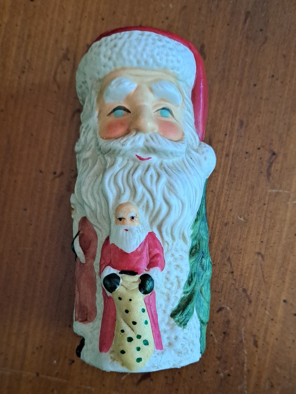 Vintage Bisque Santa Candle Holder